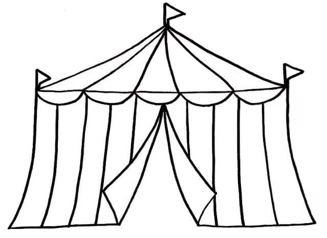 Desenho de Tenda de Circo Download para Colorir