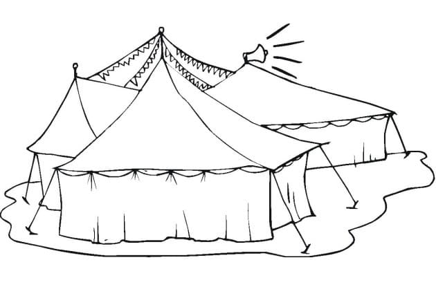 Desenho de Tenda de Circo Download Pdf para Colorir