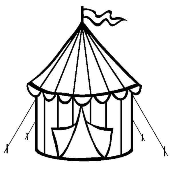 Desenho de Tenda de Circo Grátis Download para Colorir