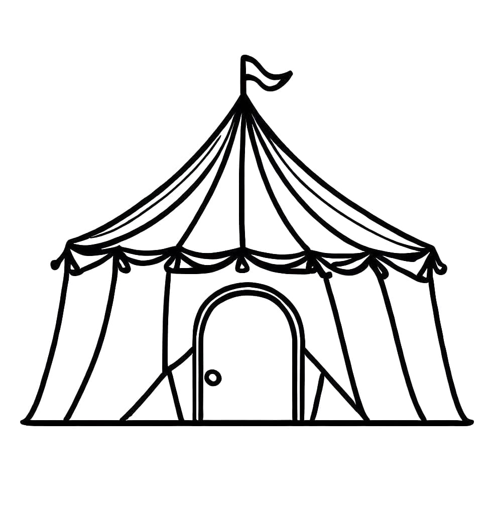Desenho de Tenda de Circo Grátis para Colorir