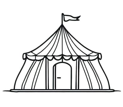 Desenho de Tenda de Circo grátis para crianças para Colorir