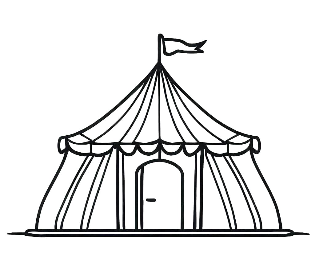 Desenho de Tenda de Circo Grátis para Crianças para Colorir