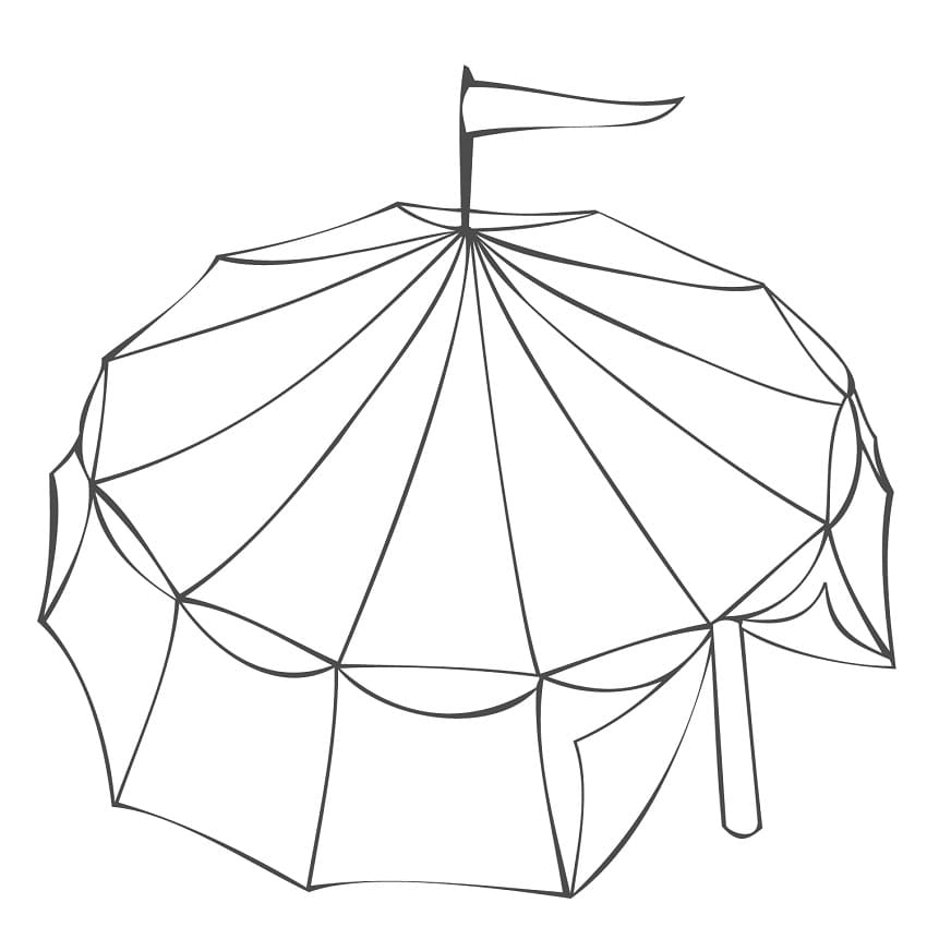 Desenho de Tenda de Circo Imprimivel para Colorir