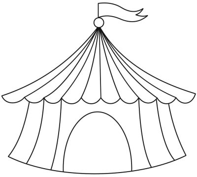Desenho de Tenda de Circo Imprimível Pdf para Colorir