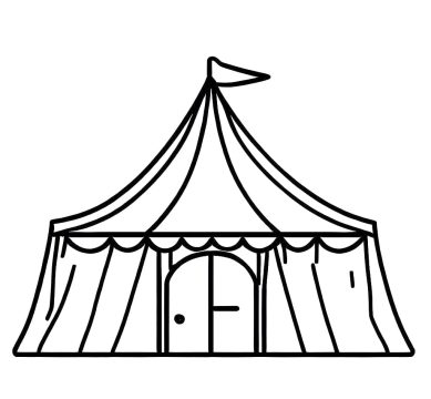 Desenho de Tenda de Circo para crianças para Colorir