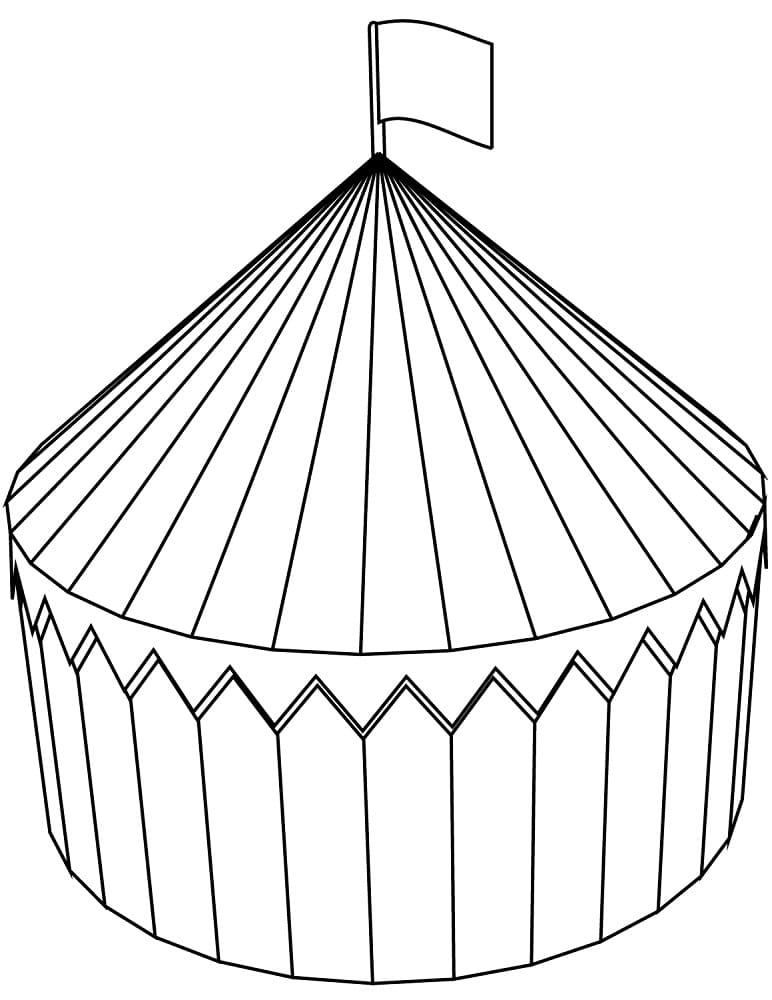 Desenho de Tenda de Circo Pdf Grátis para Colorir