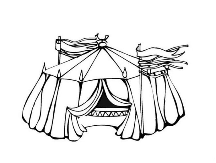 Desenho de Tenda de Circo Pdf para Colorir