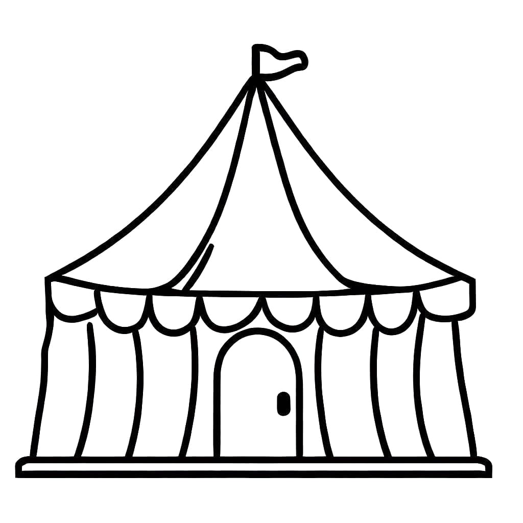 Desenho de Tenda de Circo Simples para Colorir