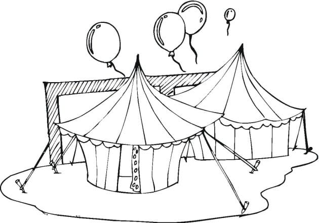 Desenhos de Tenda de Circo para Colorir