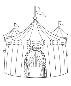 Desenho de Tendas de Circo para Colorir