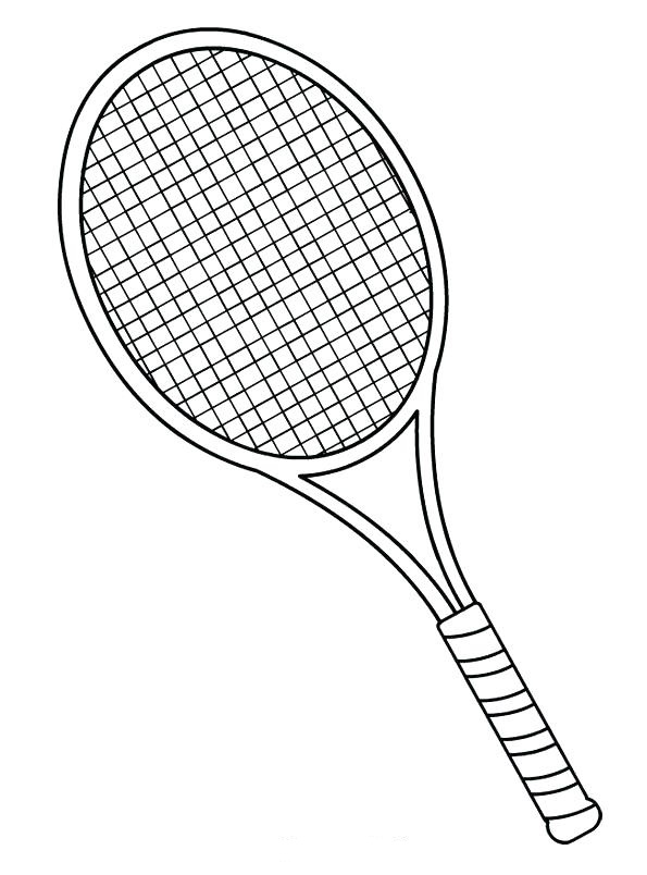 Desenho Pdf Raquete de Tênis para Colorir