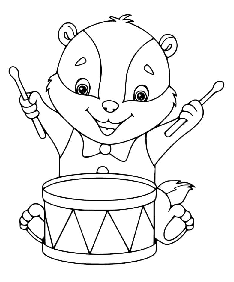 Desenho de Bebê Texugo para Colorir