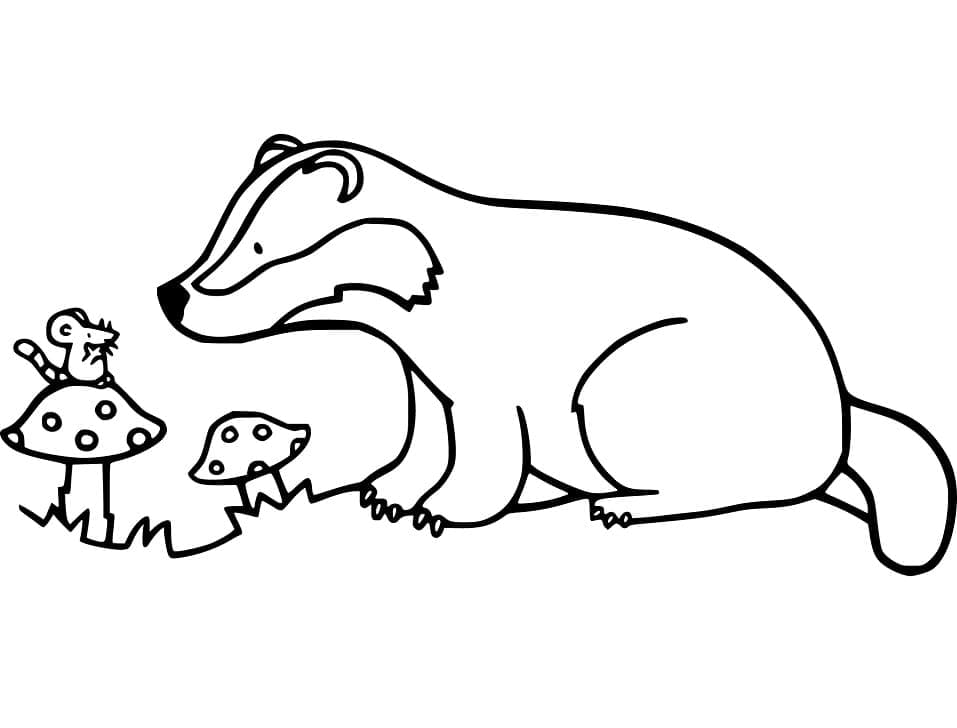 Desenho de Rato e Texugo para Colorir