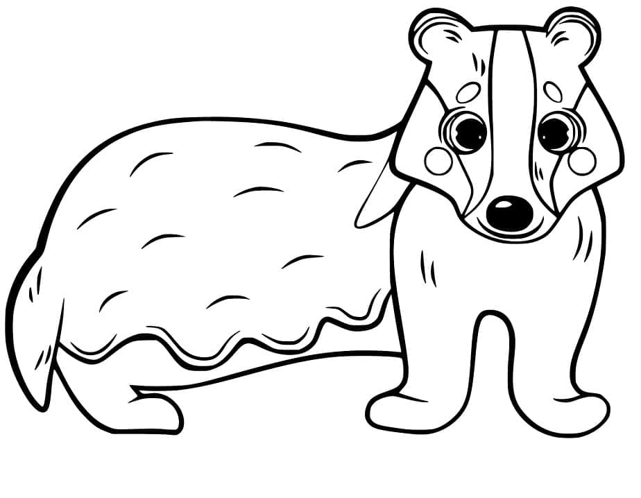 Desenho de Texugo Adorável para Colorir