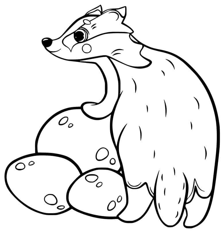 Desenho de Texugo Feliz para Colorir
