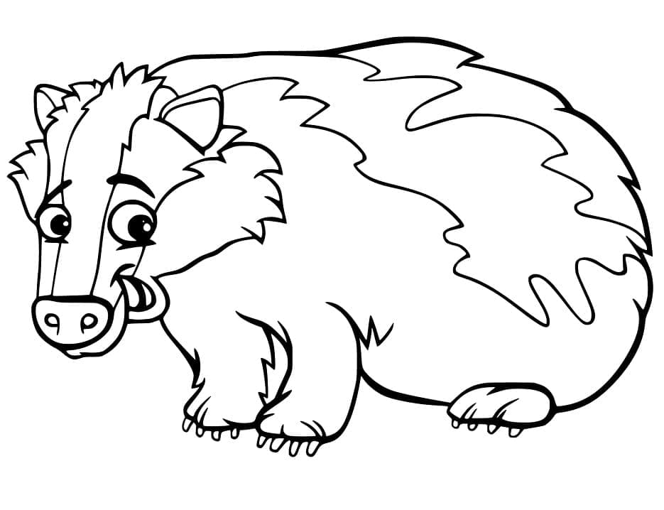 Desenho de Texugo Hilariante para Colorir