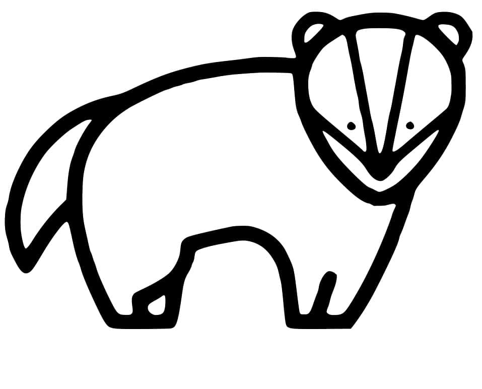 Desenho de Texugo Simples para Colorir