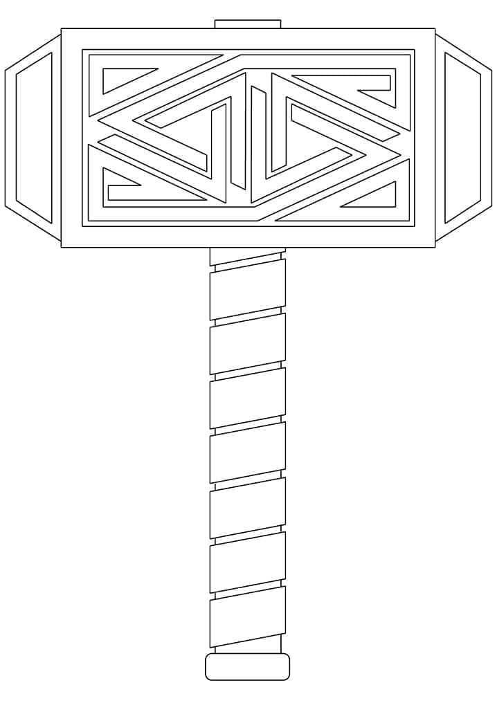 Desenho de Mjolnir de Thor para Colorir