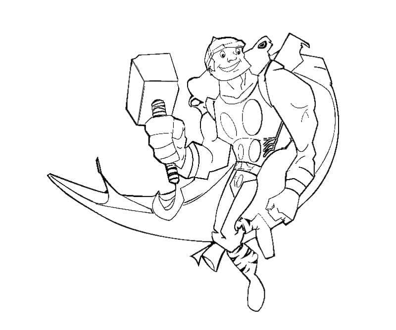 Desenho de Thor Feliz para Colorir