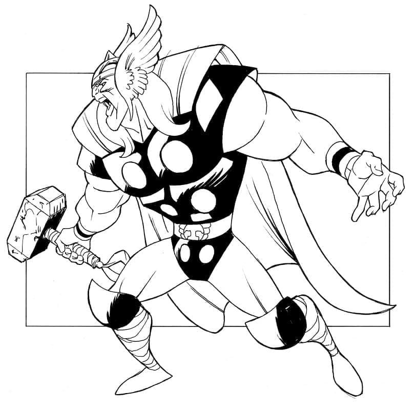 Desenho de Thor Irritado para Colorir