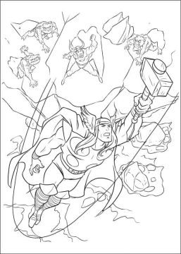 Desenho de Thor Poderoso para Colorir