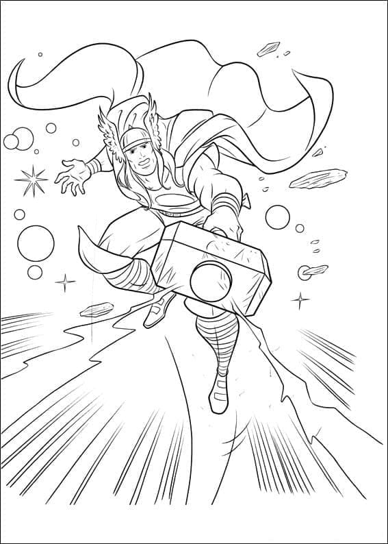 Desenho de Thor Super Herói para Colorir