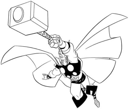 Desenho de Thor Vingadores para Colorir