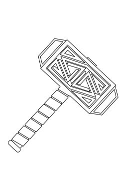 Desenho Pdf de Martelo do Thor para Colorir grátis