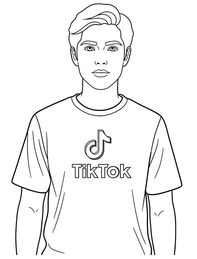 Desenho de Garoto do Tiktok para Colorir