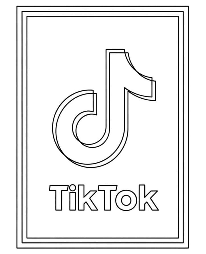 Desenho de Imagem de Tiktok para Colorir