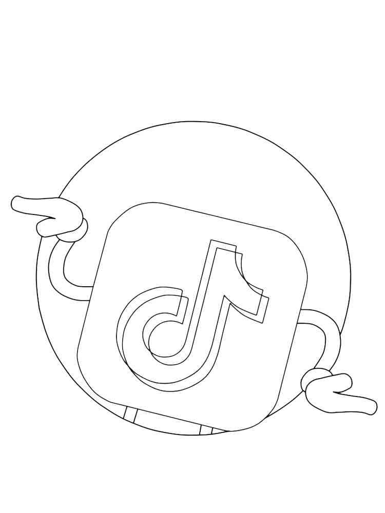 Desenho de Imprimivel Grátis Tiktok para Crianças para Colorir