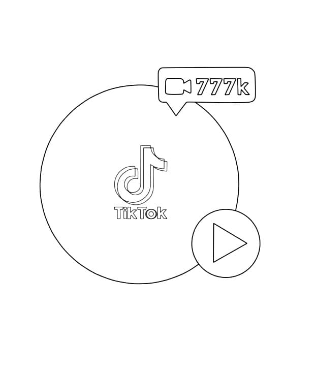 Desenho de Imprimivel Tiktok para Colorir