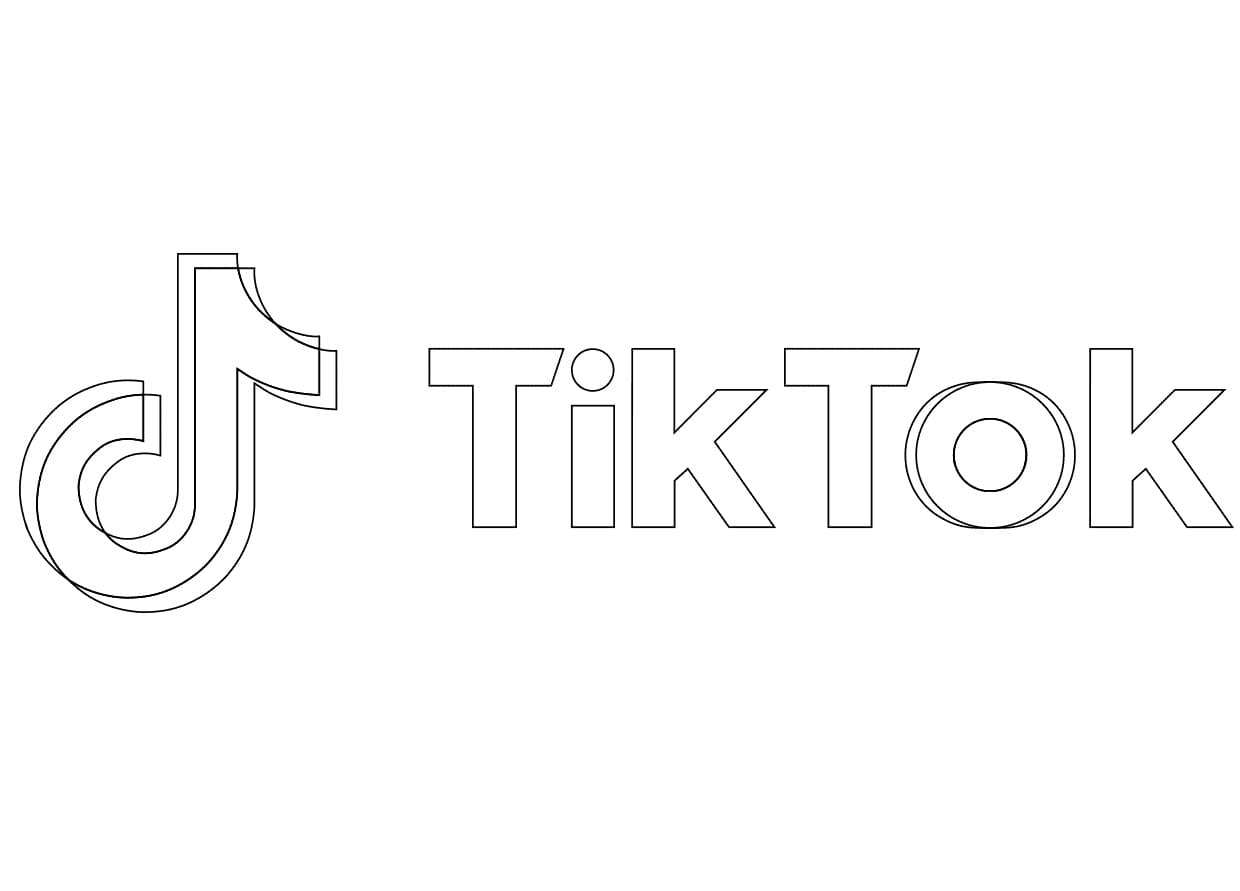 Desenho de Logotipo Tiktok para Colorir