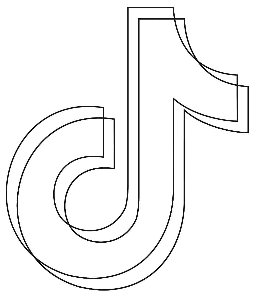 Desenho de Logotipo do Tiktok para Colorir