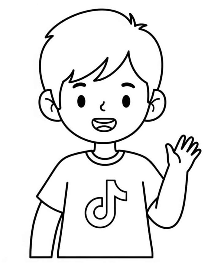 Desenho de Menino do Tiktok para Colorir