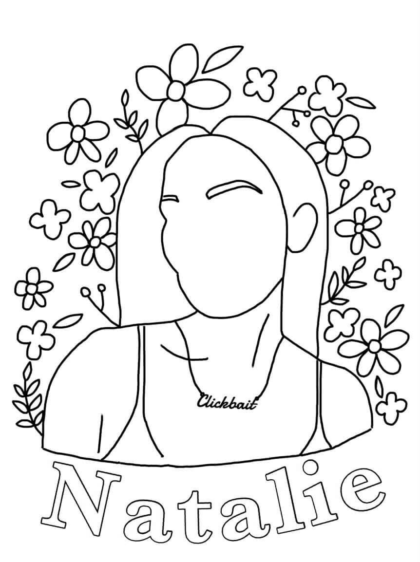 Desenho de Natalie Tiktok para Colorir