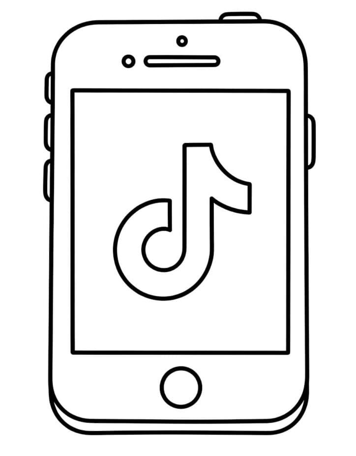 Desenho de Tiktok Simples para Colorir