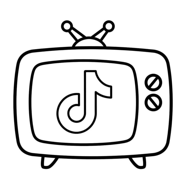 Desenho de Tiktok na Tv para Colorir