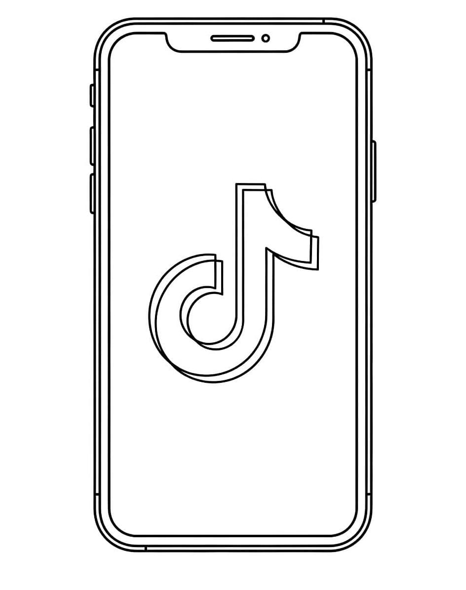 Desenho de Tiktok no Iphone para Colorir
