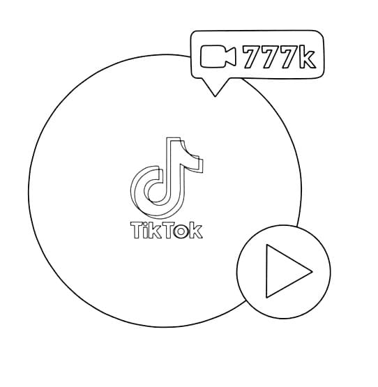 Desenho de Tiktok Imprimivel para Crianças para Colorir