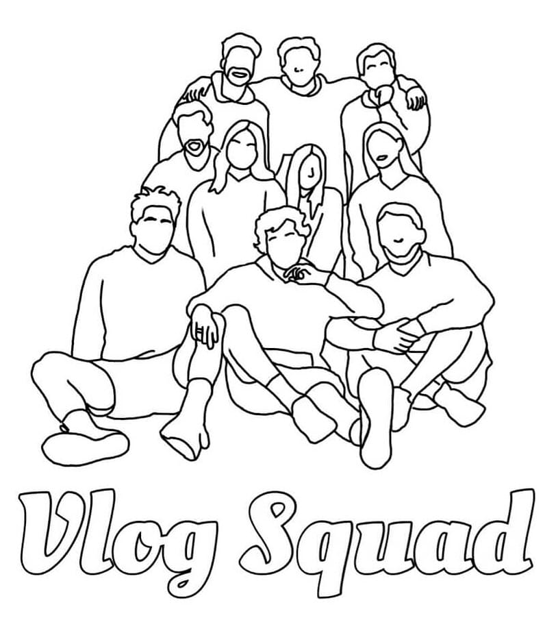 Desenho de Vlog Squad Tiktok para Colorir