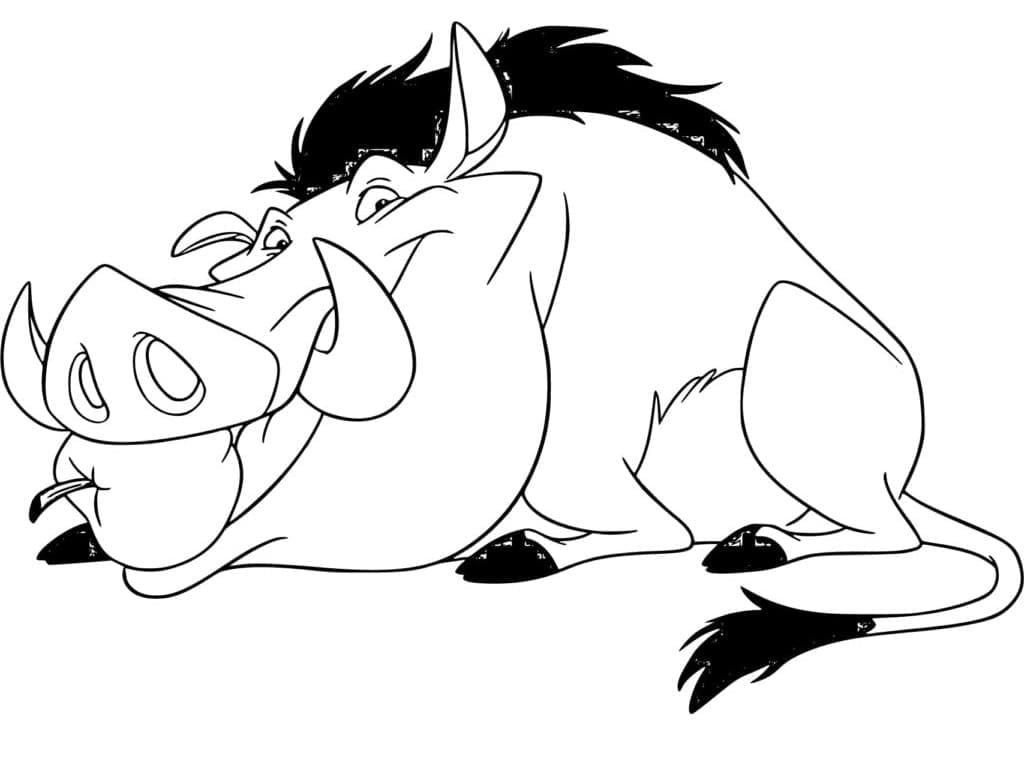 Desenho de Pumba Hilariante para Colorir