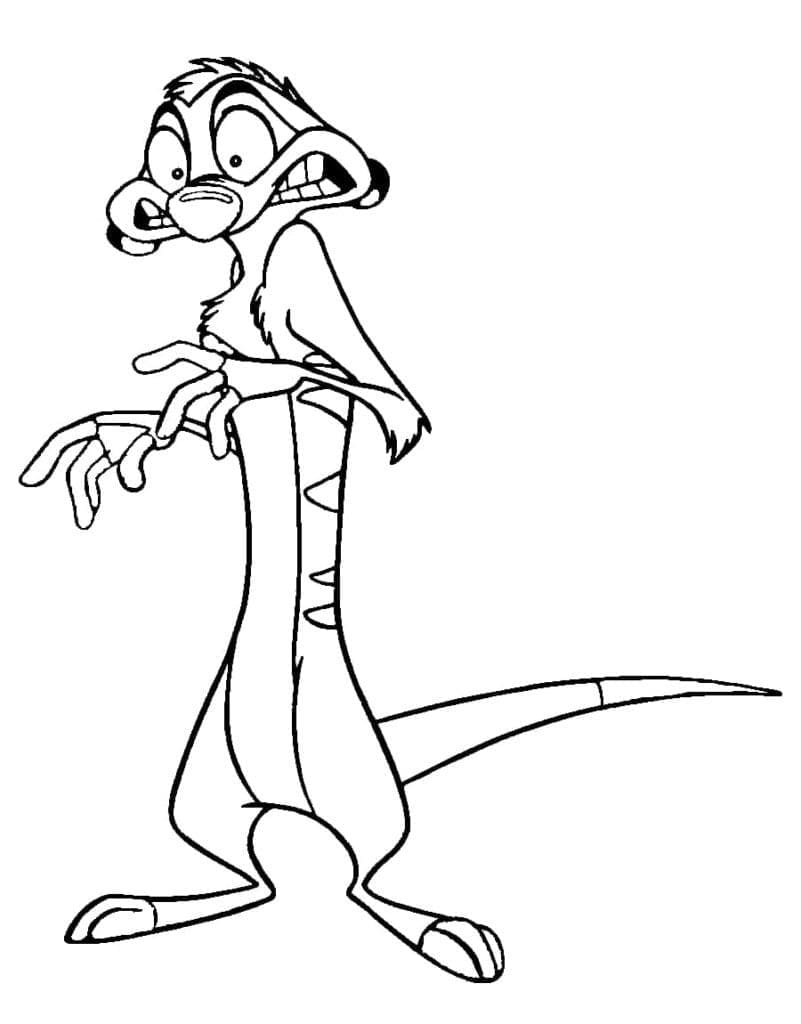 Desenho de Timão Assustado para Colorir