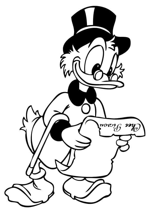 Desenho de Tio Patinhas de Disney para Colorir