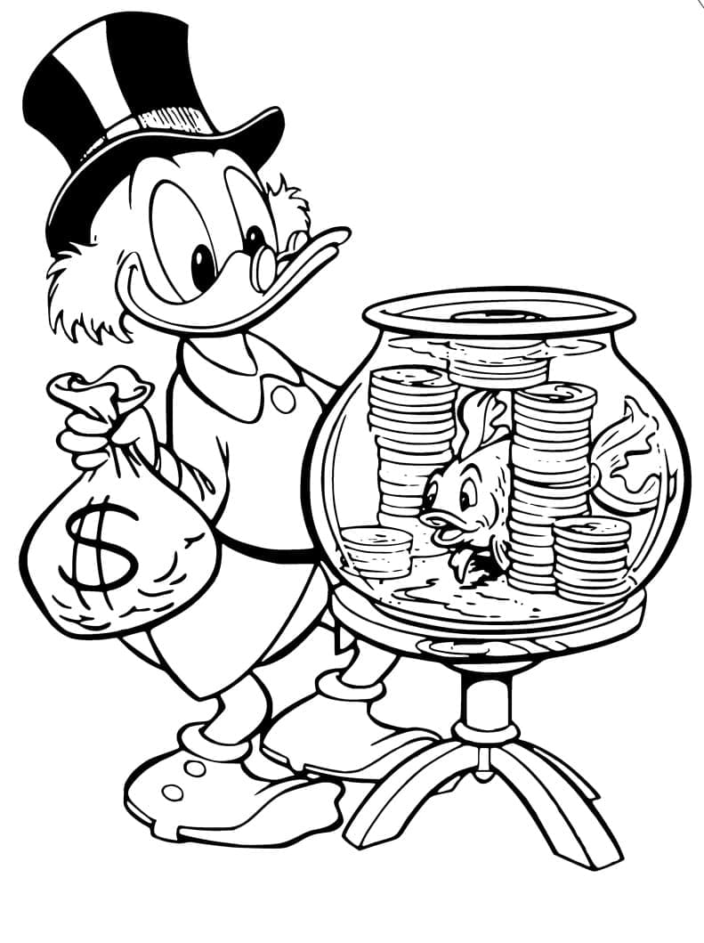 Desenho de Tio Patinhas Download para Colorir
