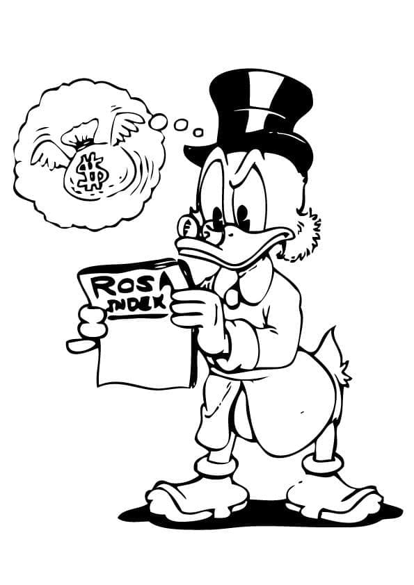 Desenho de Tio Patinhas Download Pdf para Colorir