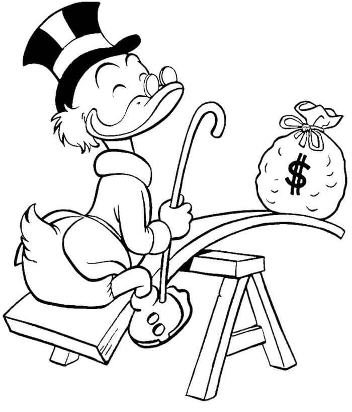 Desenho de Tio Patinhas Engraçado para Colorir
