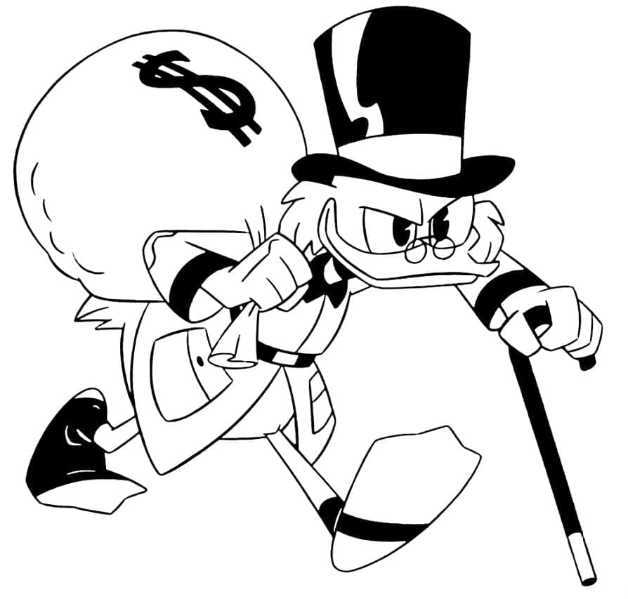 Desenho de Tio Patinhas Feliz para Colorir