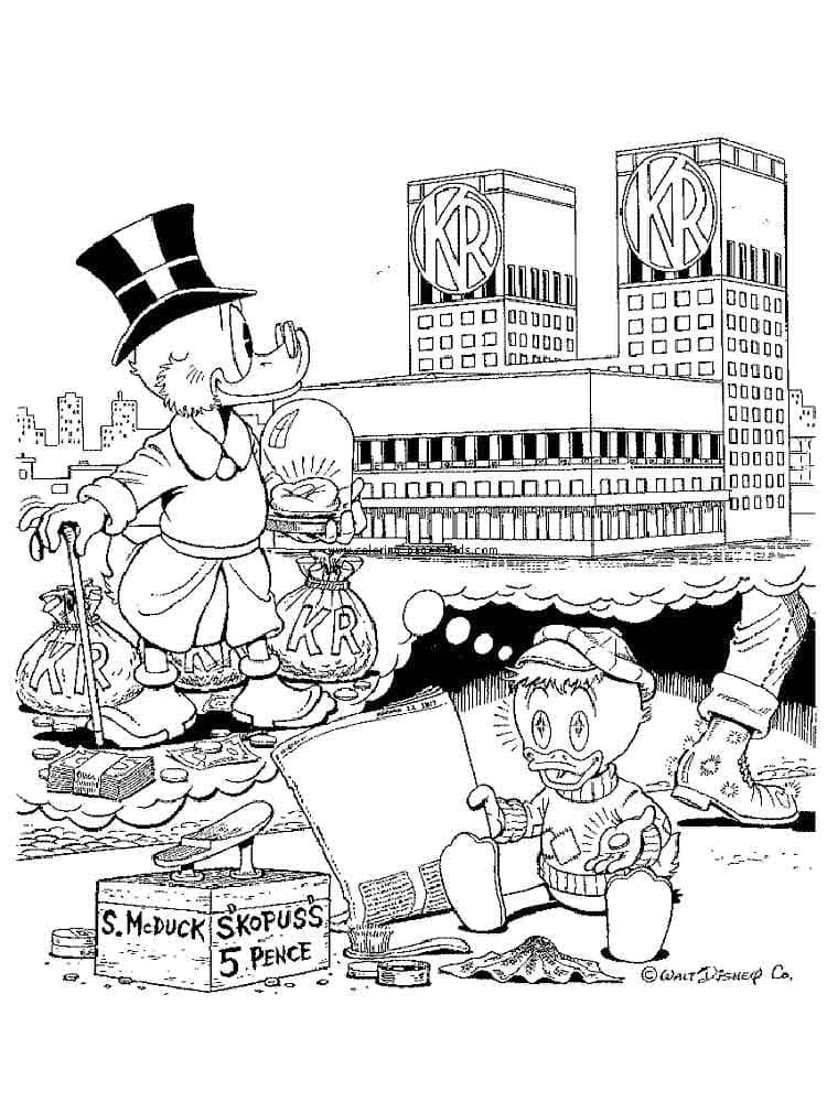 Desenho de Tio Patinhas Grátis Download para Colorir