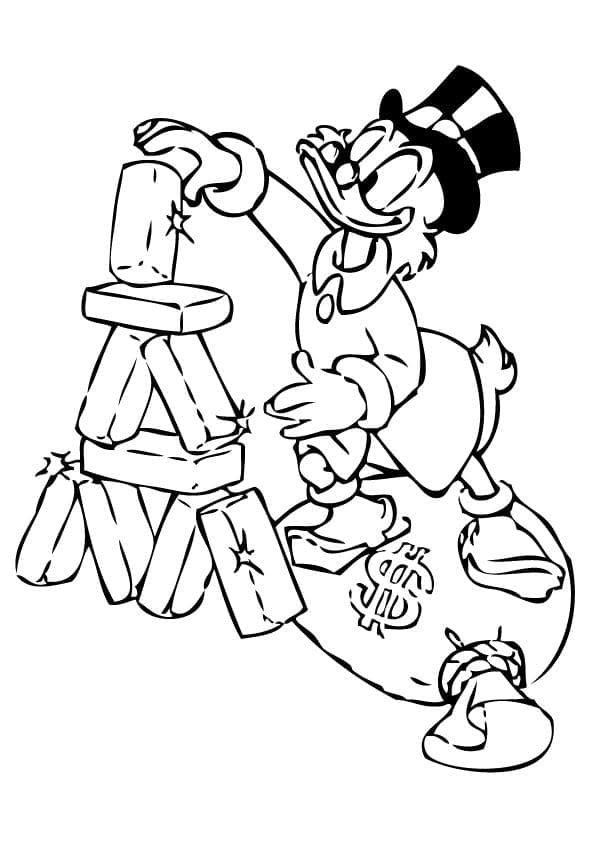 Desenho de Tio Patinhas Pdf para Colorir